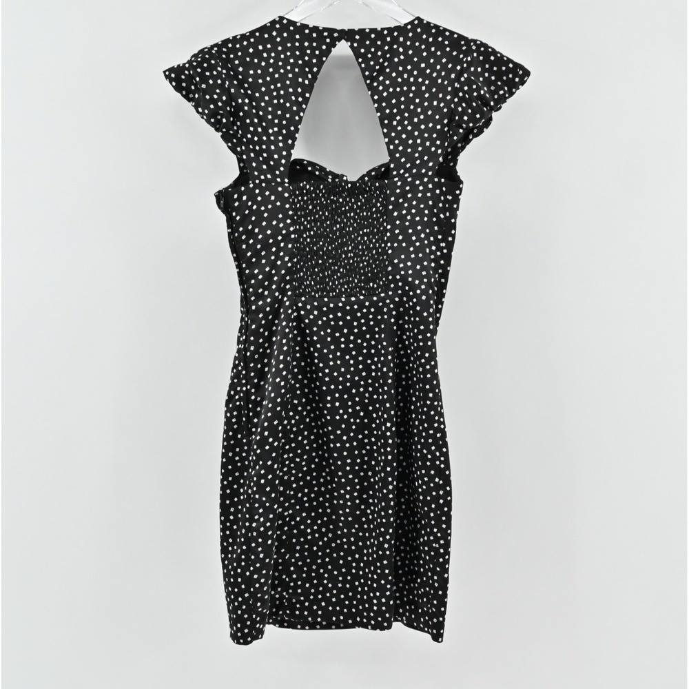 Vtg Y2k Guess Pin Up‎ Dress Size 0 Rockabilly Polka Dot Retro Black White Ruched - Picture 3 of 16